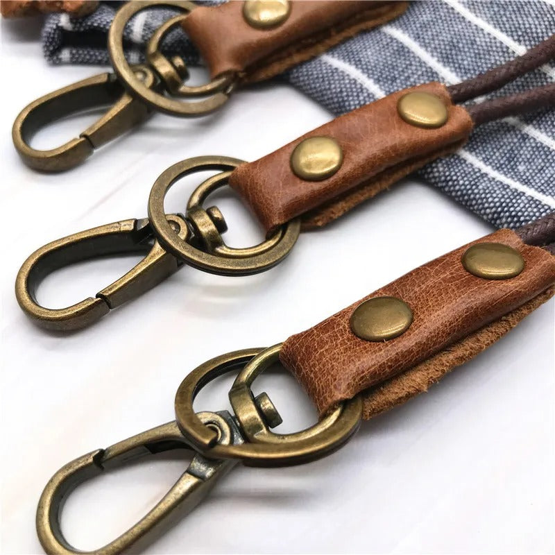 Cowhide Genuine Leather Lanyard Neck strap for mobile phone