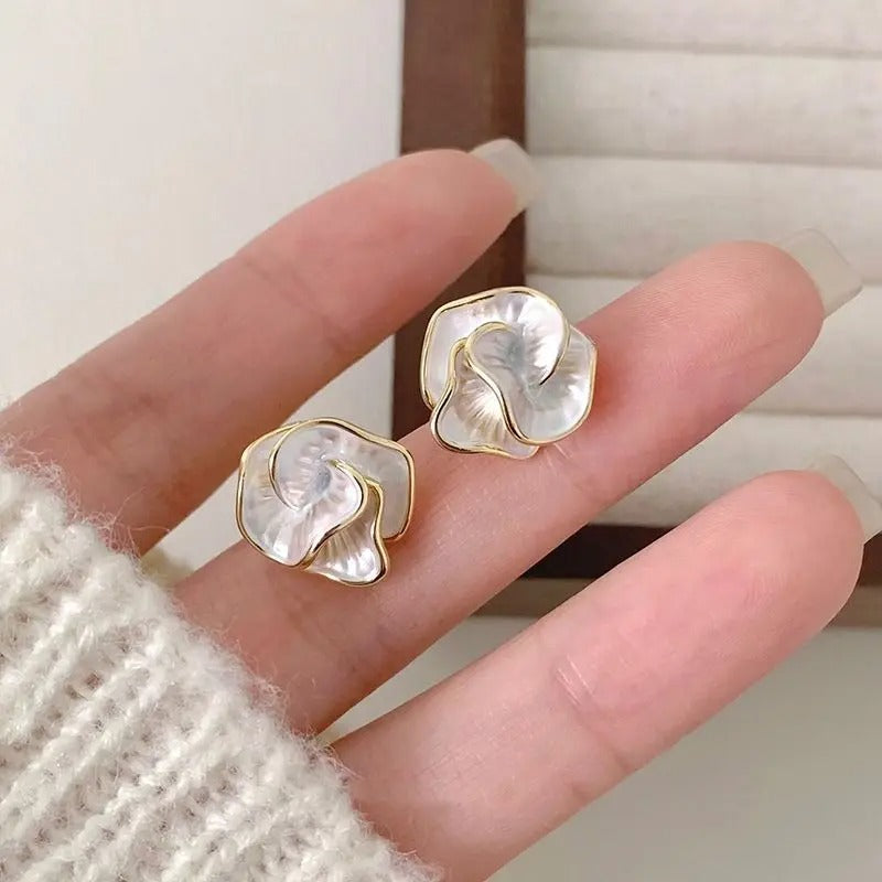 Delicate Camellia Stud Earring For Women