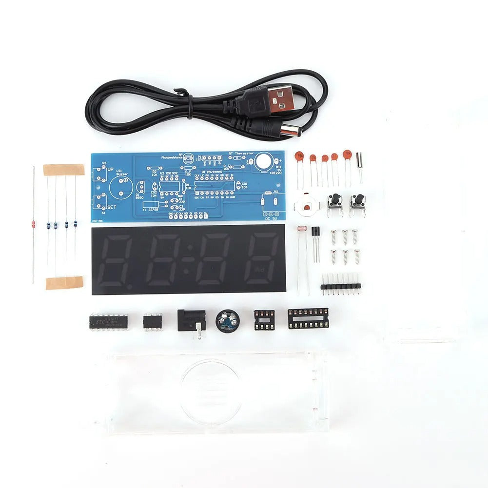 Colorful DIY Digital Clock Kit Alarm