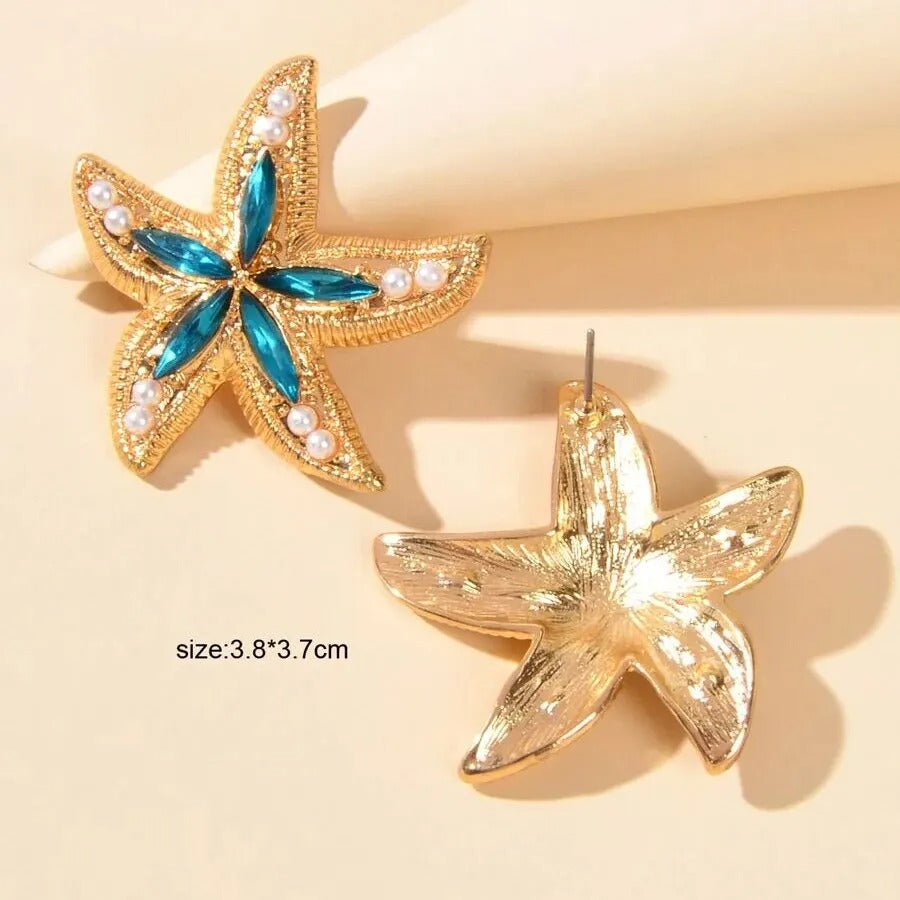 Candy Starfish Charms Dangle Stud Earrings