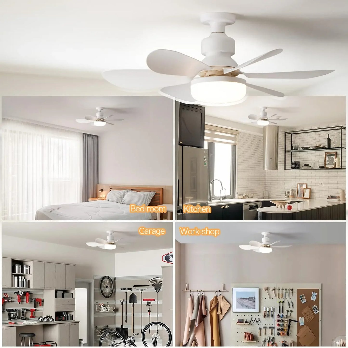 LED 40W ceiling fan light E27 with remote control for dimming, suitable for living room