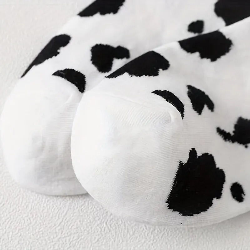 5 Pairs Women's Socks Lovely Cow Pattern Short Socks