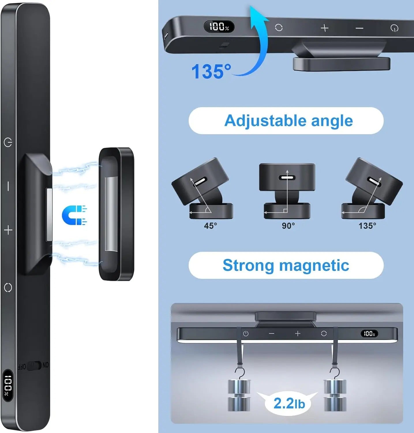5W Dimmable Night Light 3 Colors Adjustable Makeup Light