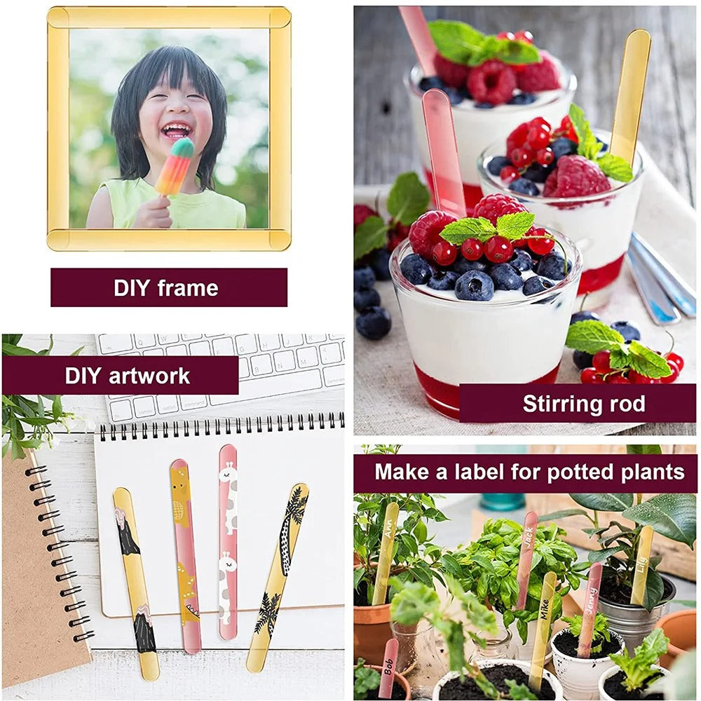 Reusable Ice Cream Sticks Acrylic Popsicle Sticks Creamsicle Cakesicle Cake