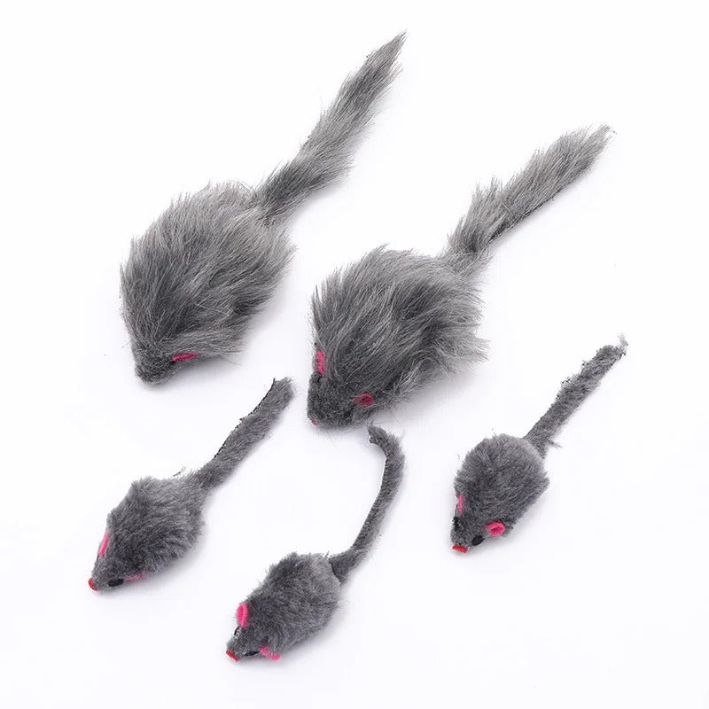 5PCS Plush Simulation Mouse Cat Toys