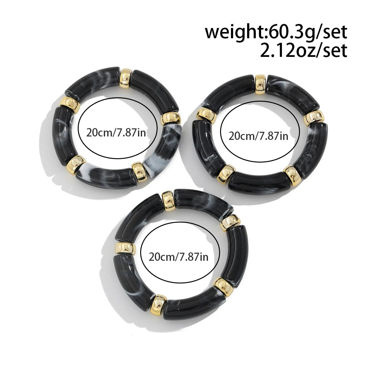 Vintage Acrylic Bamboo Beads Bracelet for Women