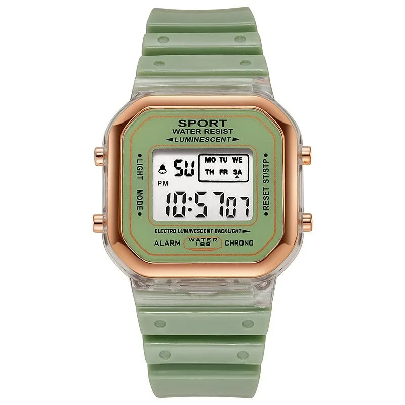 Fashion Brand Student Transparent Electronic Watch