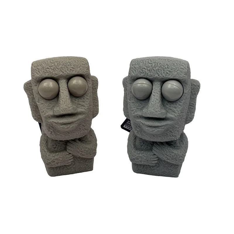 Stone man releases stress toy slowly rebounds soft Mooi statue squeeze eyes