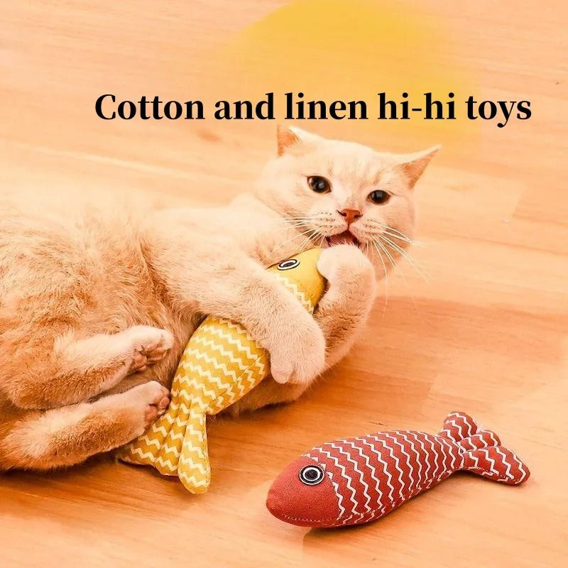 Teeth Grinding Catnip Toys Funny Interactive Plush Cat Toy