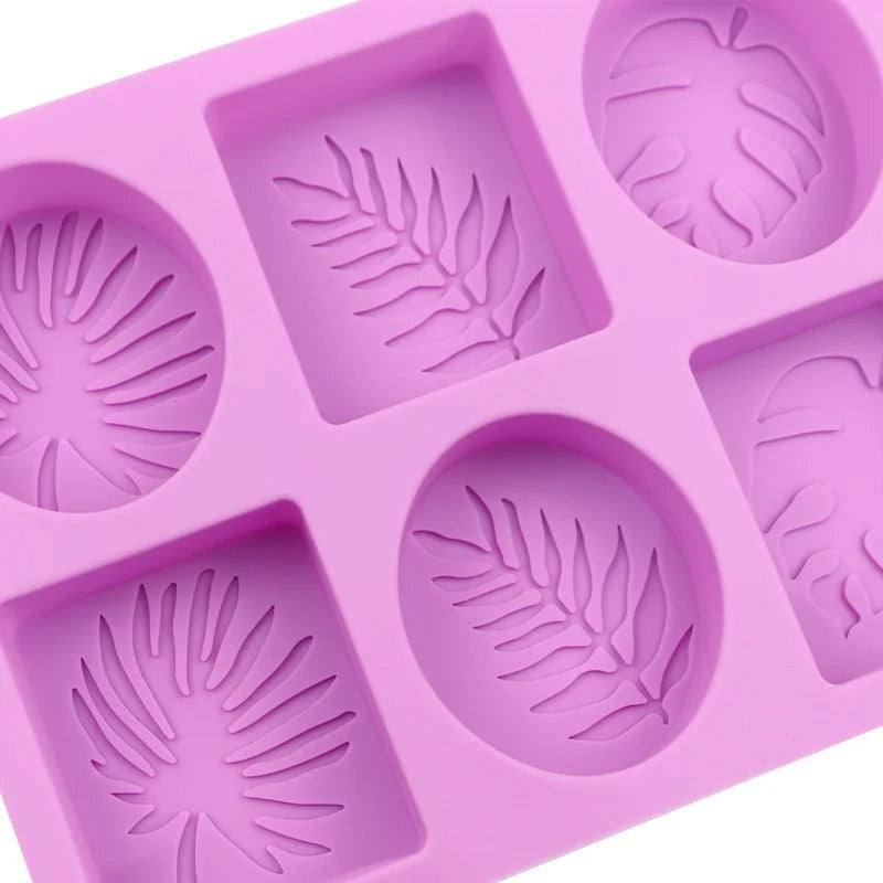 Round and Square Leaf Silicone Soap Mold Handmade Soap Making Supplies