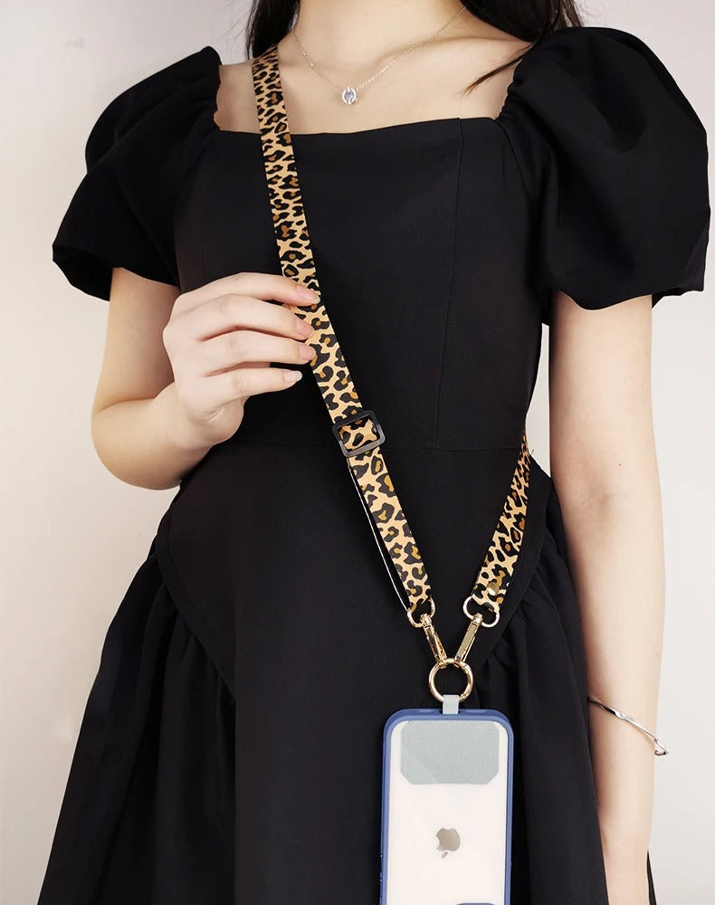 Leopard Print Crossbody Cell Phone Lanyard Strap Neck