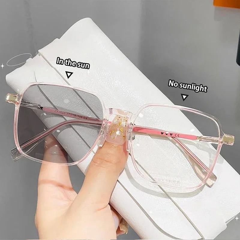 Photochromic Anti Radiation Glasses Metal Eyeglass For Woman
