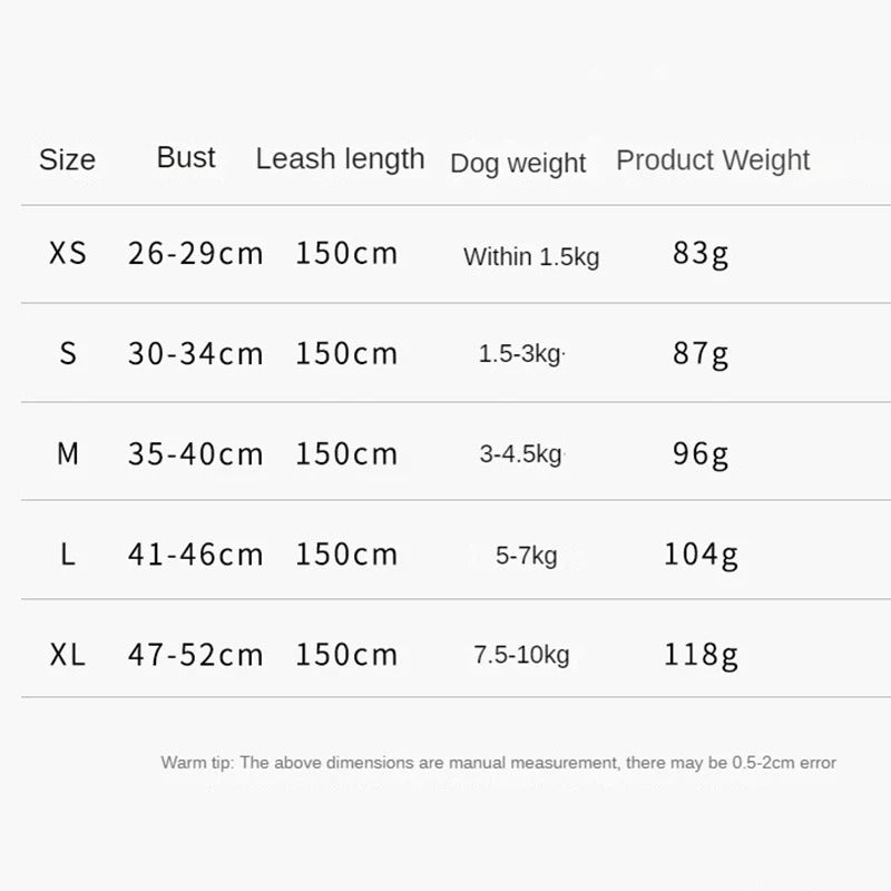 Cat Chest Harness with Leash Reflective Puppy Chest Strap