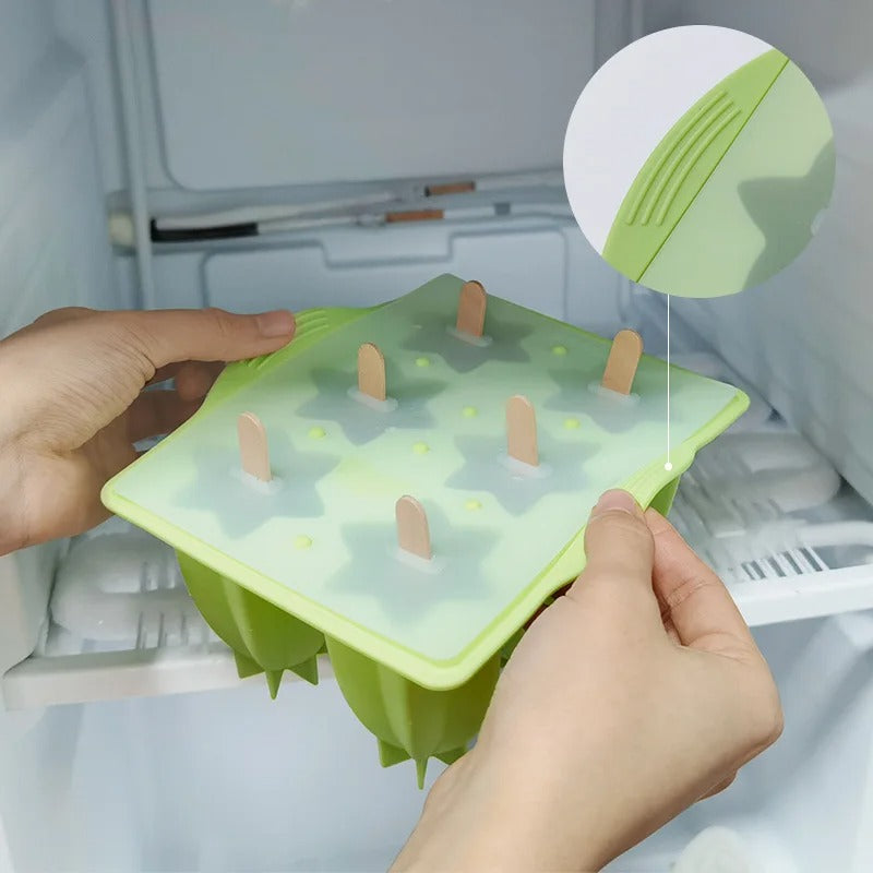 New 6 Hole Silicone Ice Cream Forms Popsicle Molds DIY Homemade