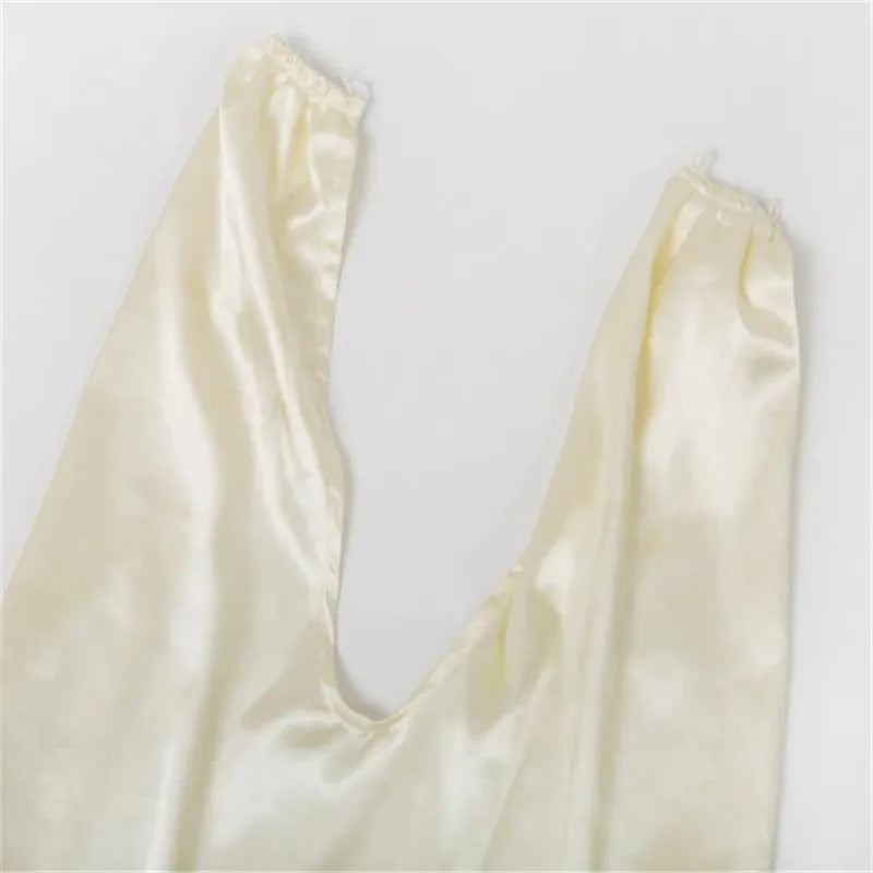 Fashion Woman's Sexy Temperament Shiny Solid Color Sleeveless