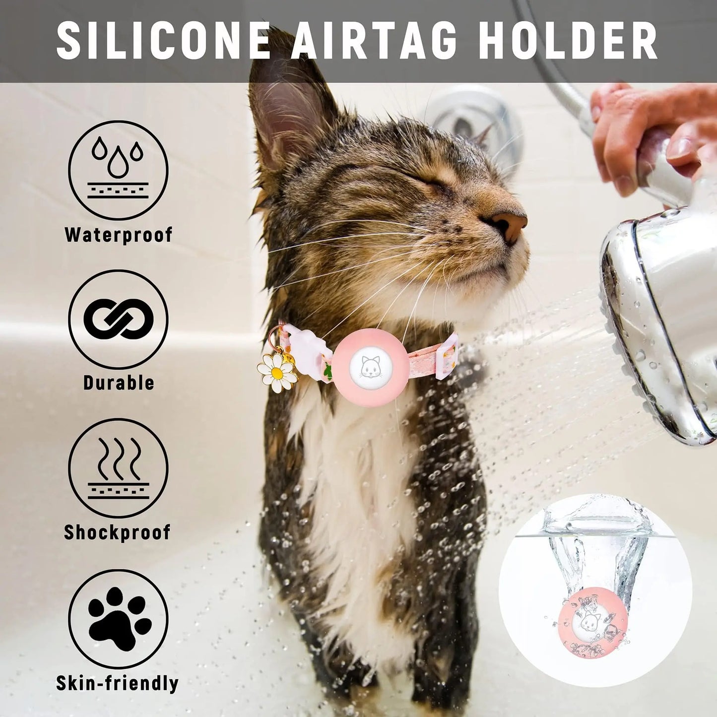 Cat Collar, Kitten Collar Breakaway with Silicone Airbag Holder