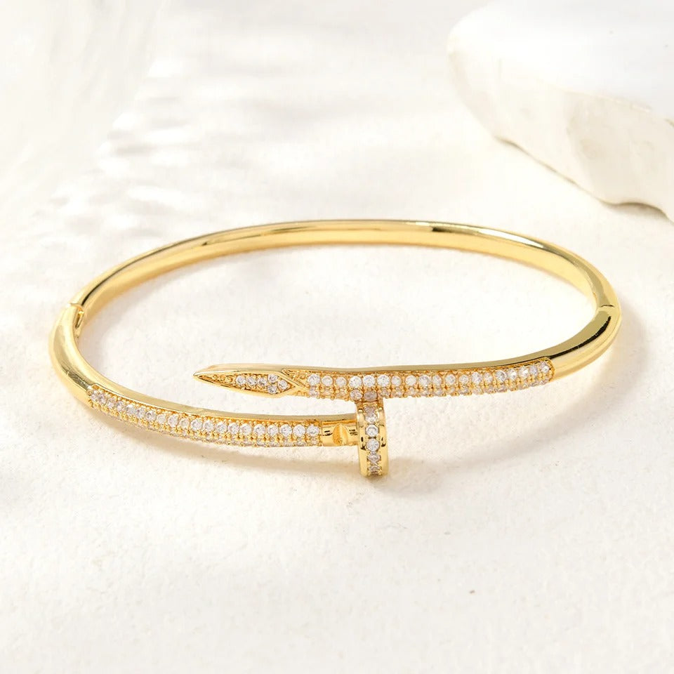 Classic Woman's Nail Shaped Open Bracelet