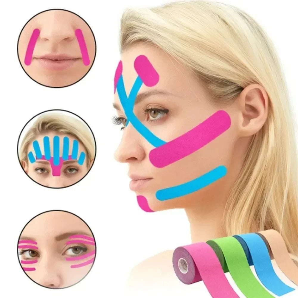 2.5CM x 5M Kinesiology Tape For Face V Line Neck Eyes Lifting