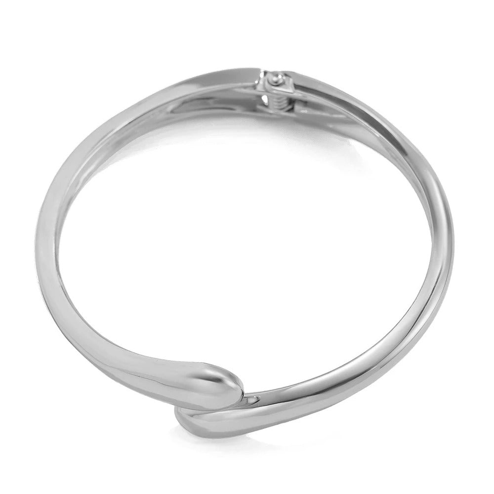 Wide Metal Bangle Ring for Women Gold and Silver
