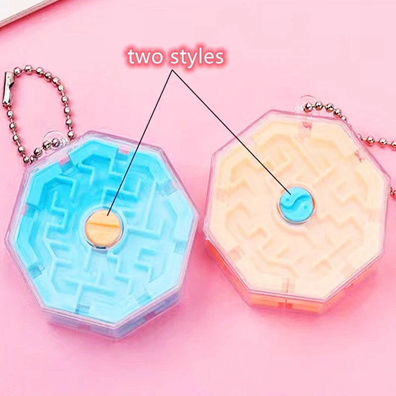 12PC with Keychain Rolling Ball 3D Maze Toys