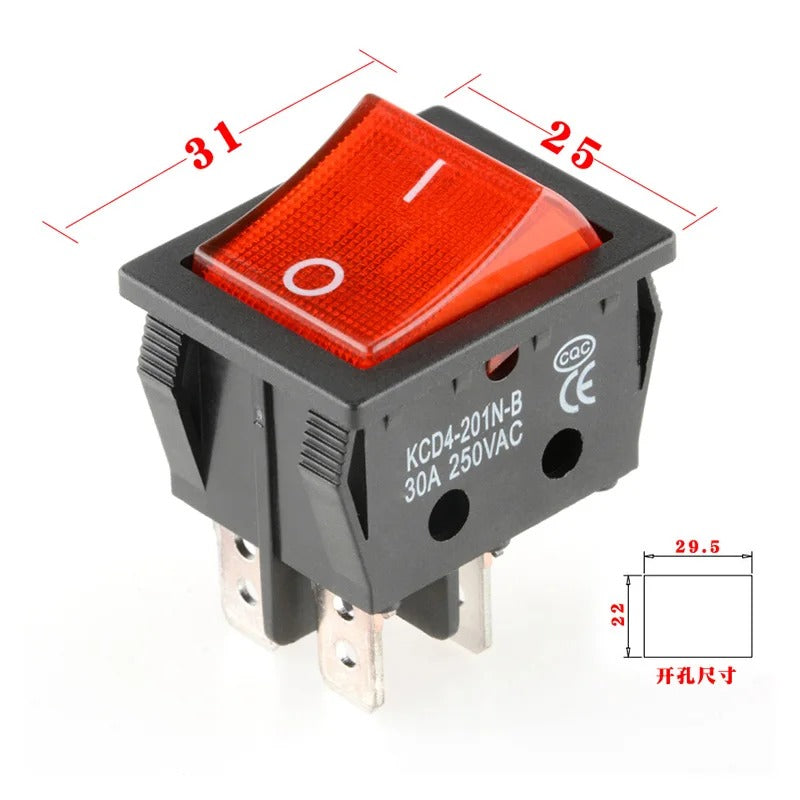 Rocker Switch On Off 6 Pin With Led 4 16A 250V 220V