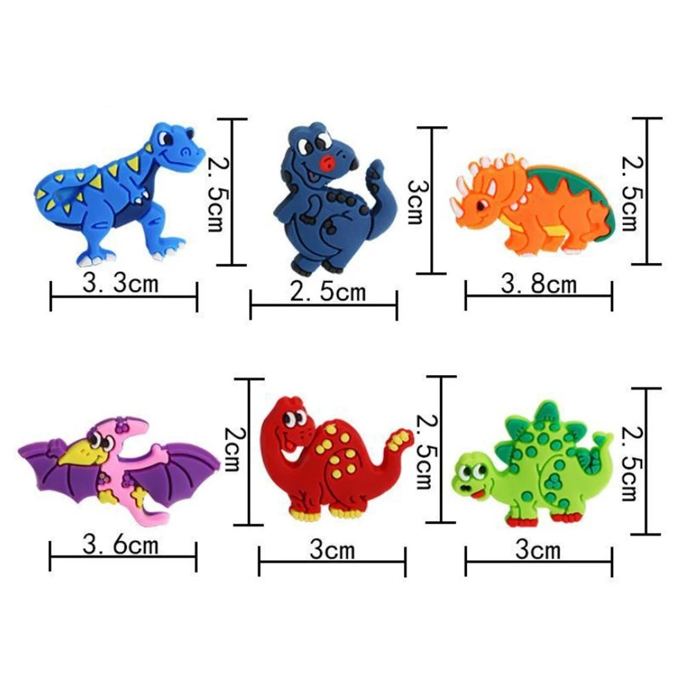 12pcs Cartoon Dinosaur Rubber Rings Soft Dino Ring Kids