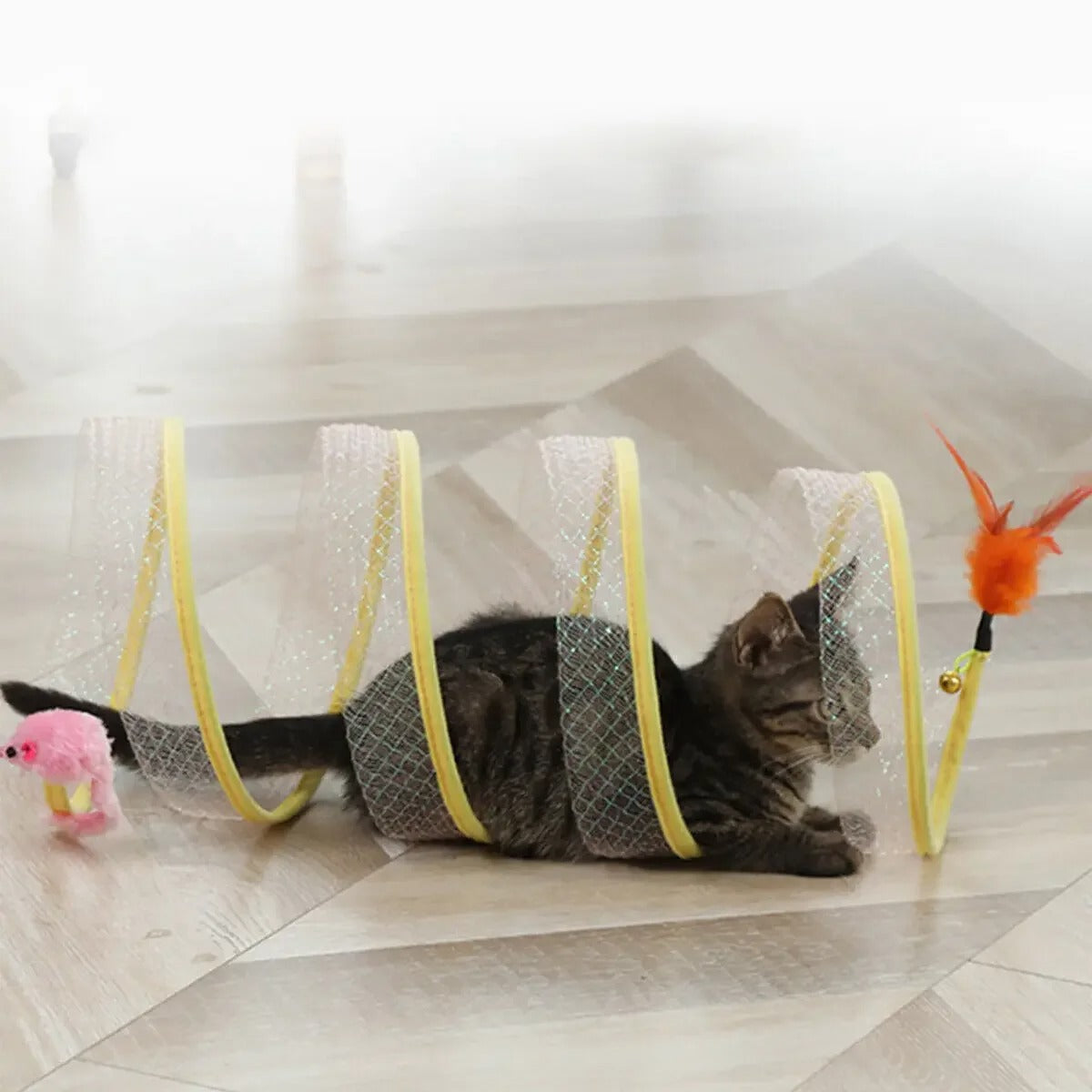 Folded Cat Tunnel S Type Cats Tunnel Spring Toy