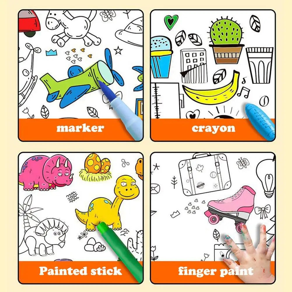 Children's Drawing Roll Sticky Color Filling Paper Graffiti