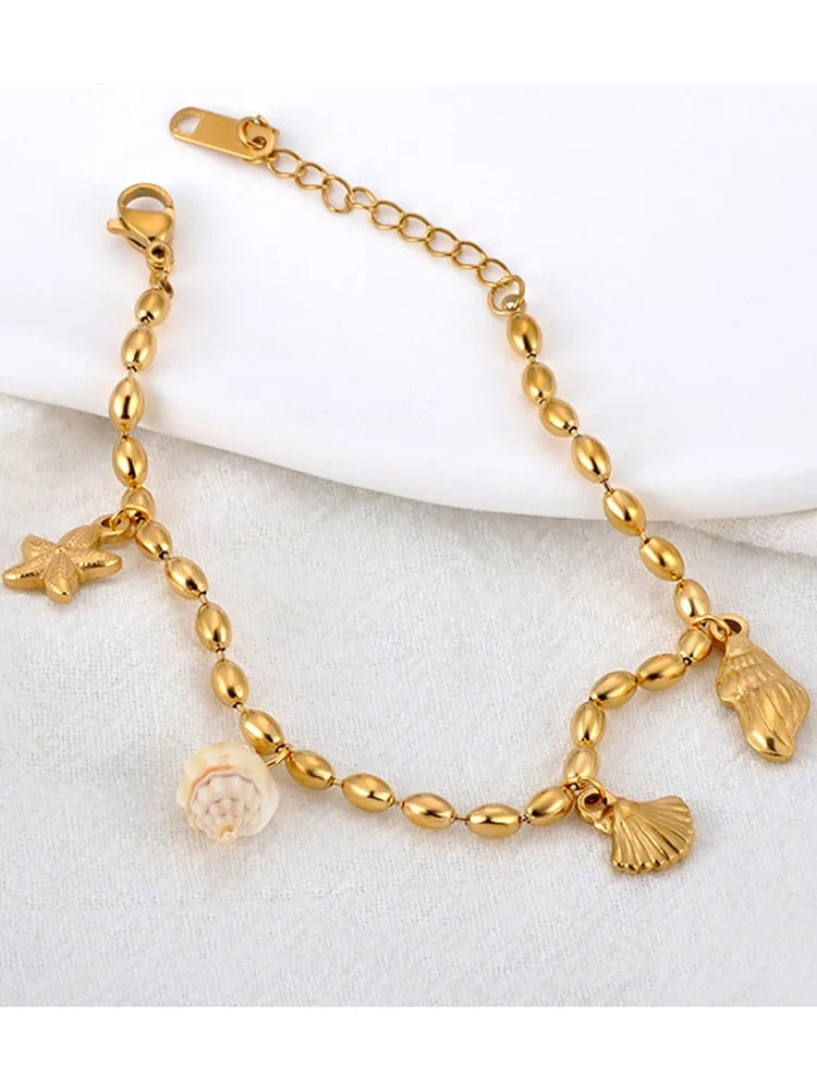 Trendy Shell Starfish Pearl Charm Bracelets