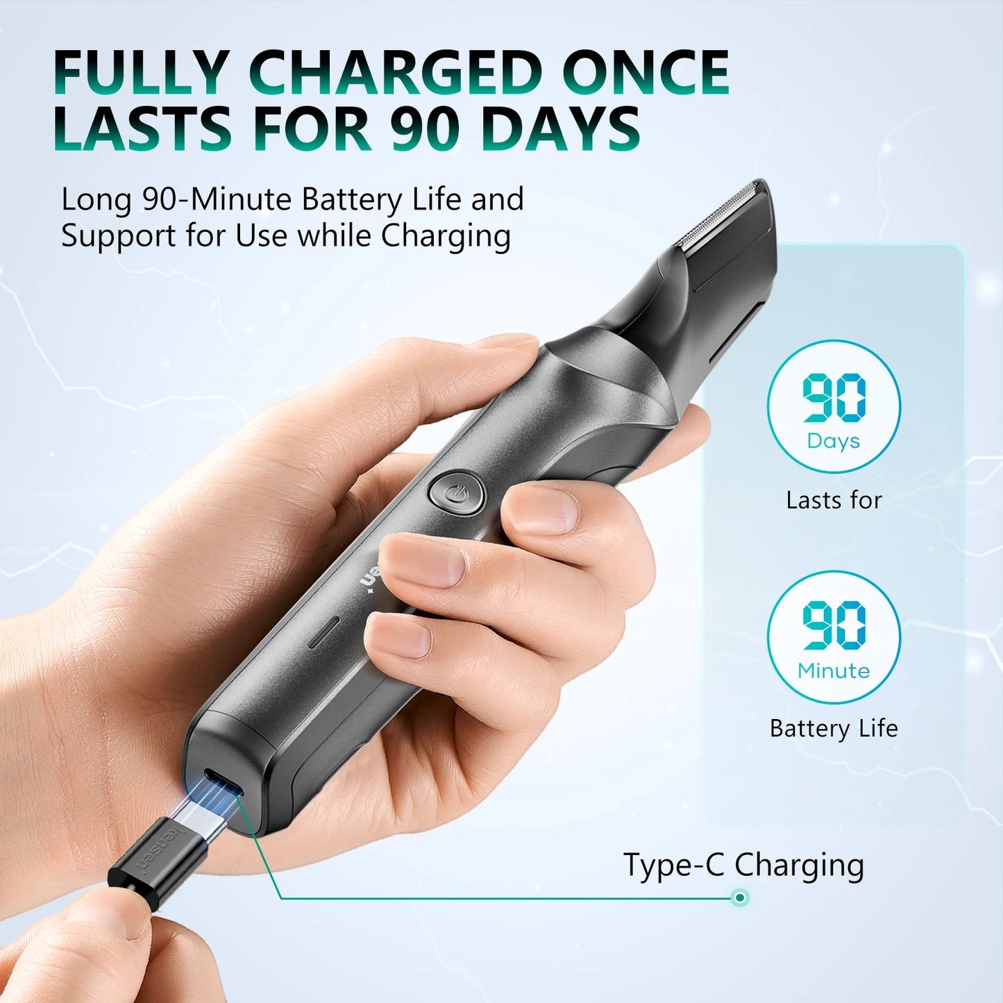 Electric Body Hair Trimmer Groomer Clipper IPX5 Waterproof