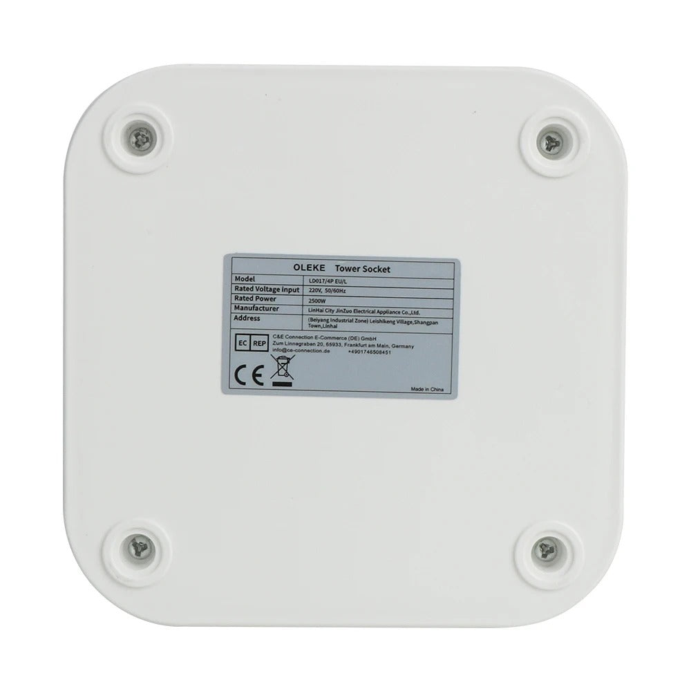 Tower 12 Way Outlets Socket Multi Power Strip Vertical 2.8m Extension Cord EU