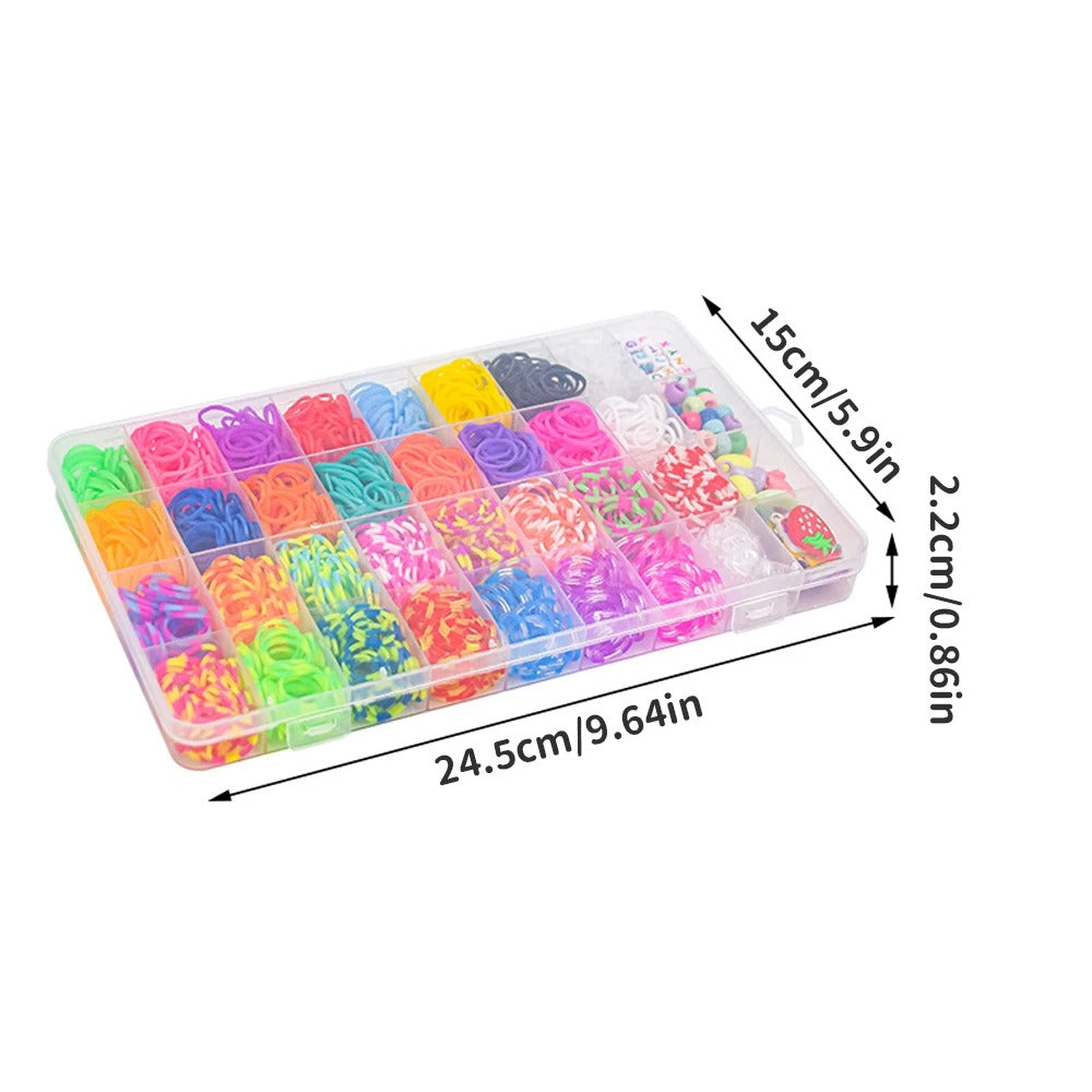 1400PCS Colorful Loom Bands Set DIY Rainbow Bracelet Making Kit