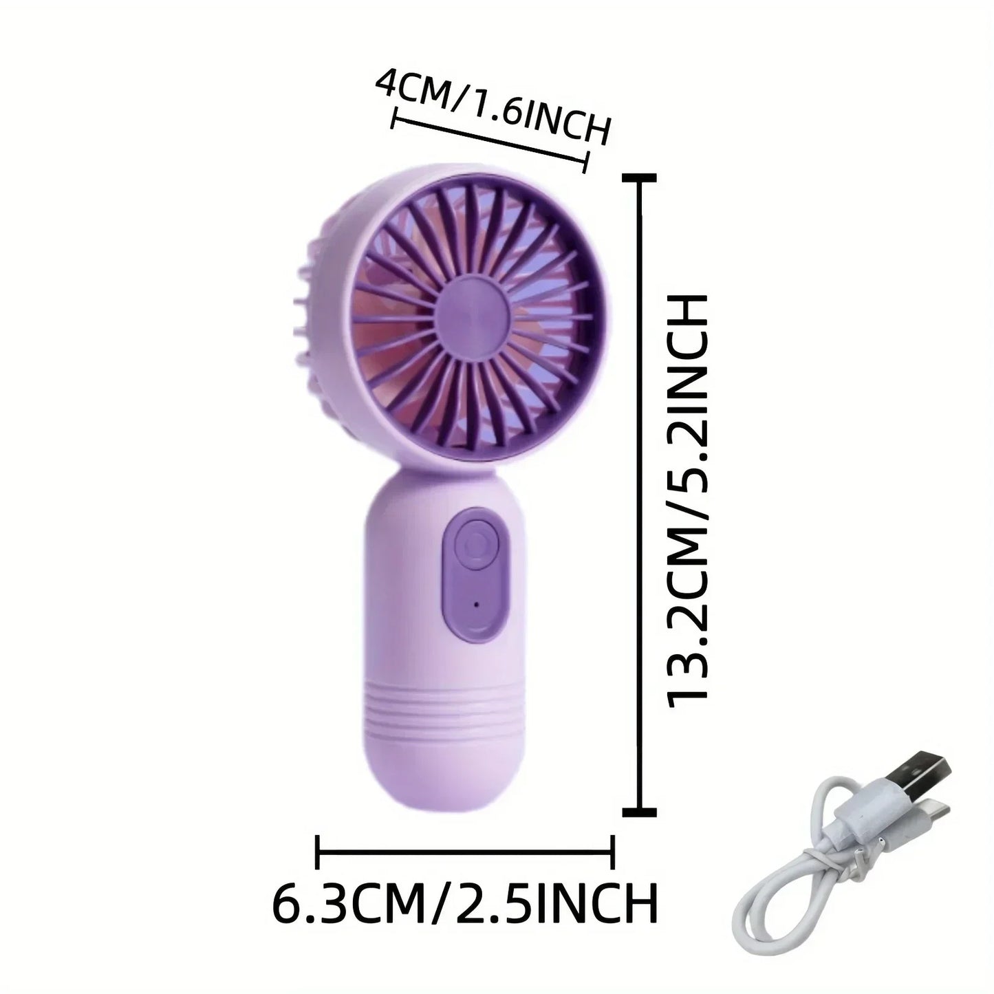 Mini Portable Fan USB Charging 3-speed - Handheld Fan for Men and Women