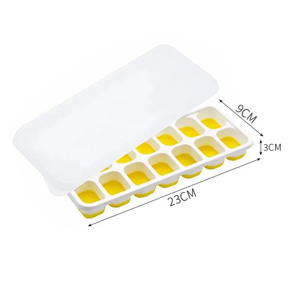 14-Grid Silicone Ice Cube Tray Mold, Square Non-Toxic & Durable Ice Cube
