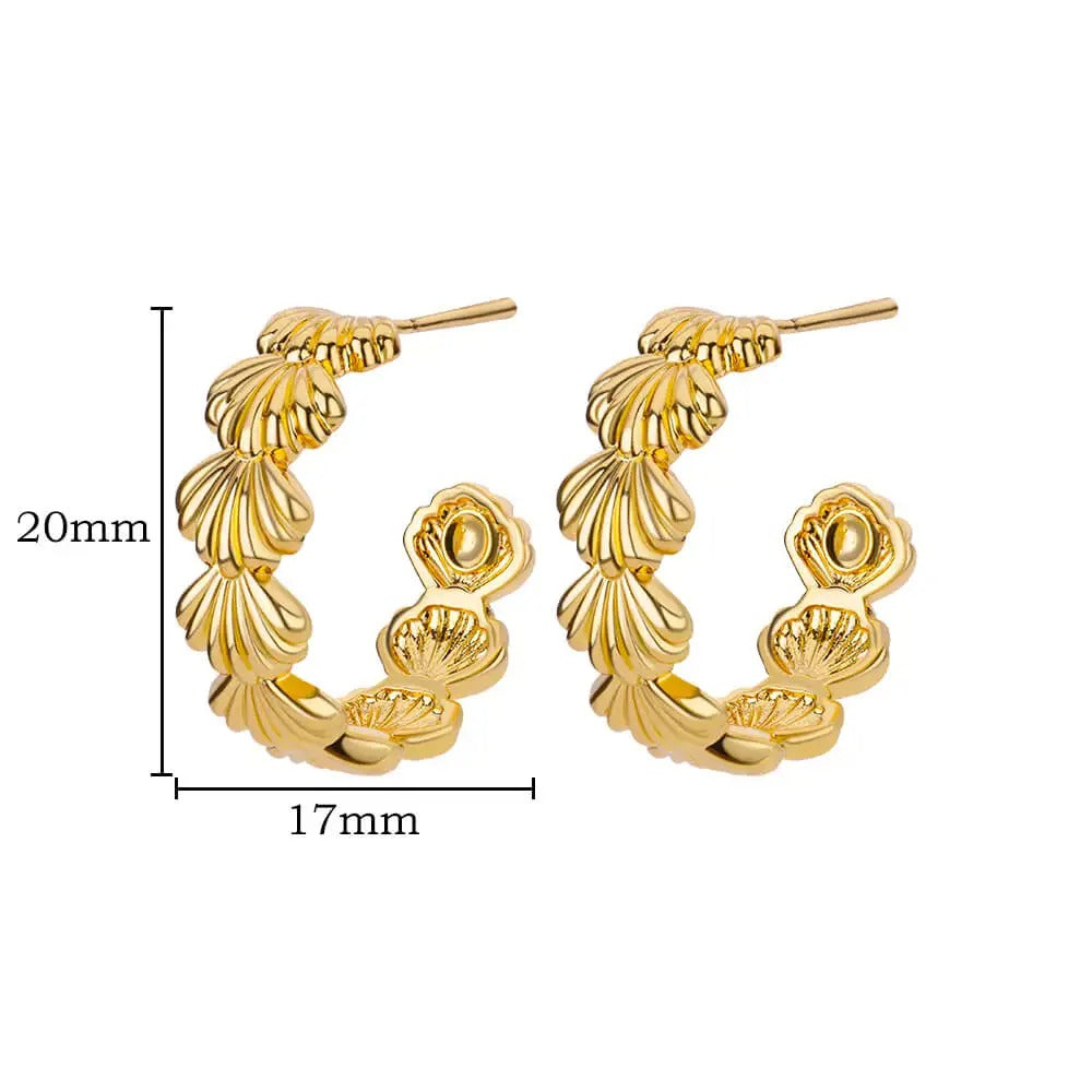 C-shaped Shell Stainless Steel Earrings For Women