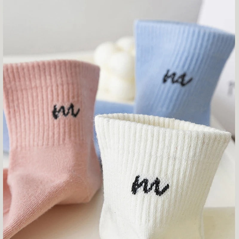 5/10 Pairs Women Letter Printed short Socks