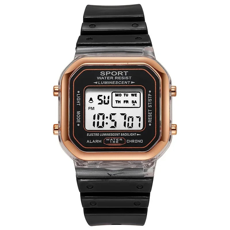Fashion Brand Student Transparent Electronic Watch