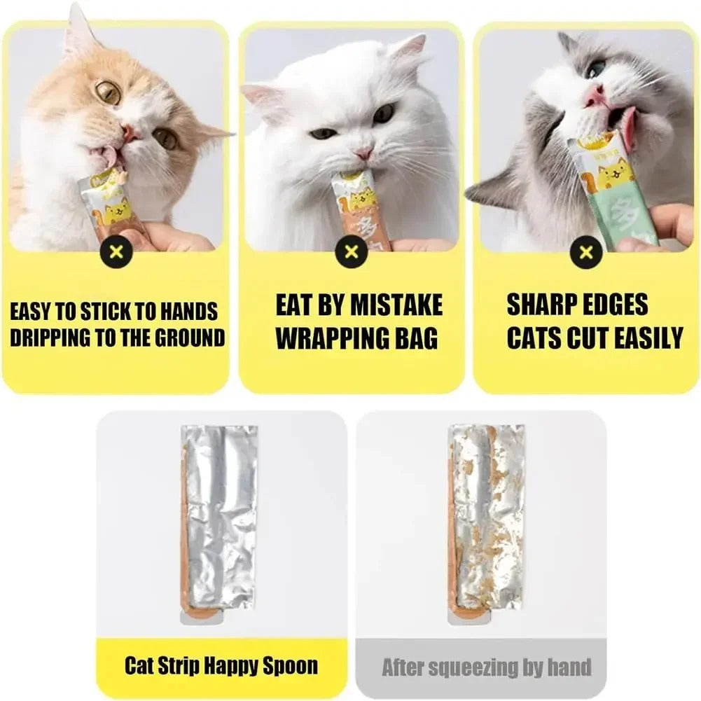 Cat Feeder Cat Strip Squeeze Spoon Pet Liquid Snack