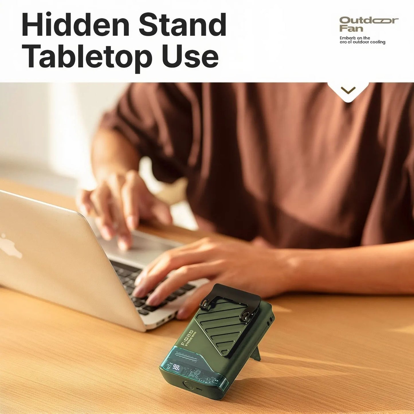 Portable Waist Fan with Belt Clip Light Mute Five Hole New Neck Hanging Fan