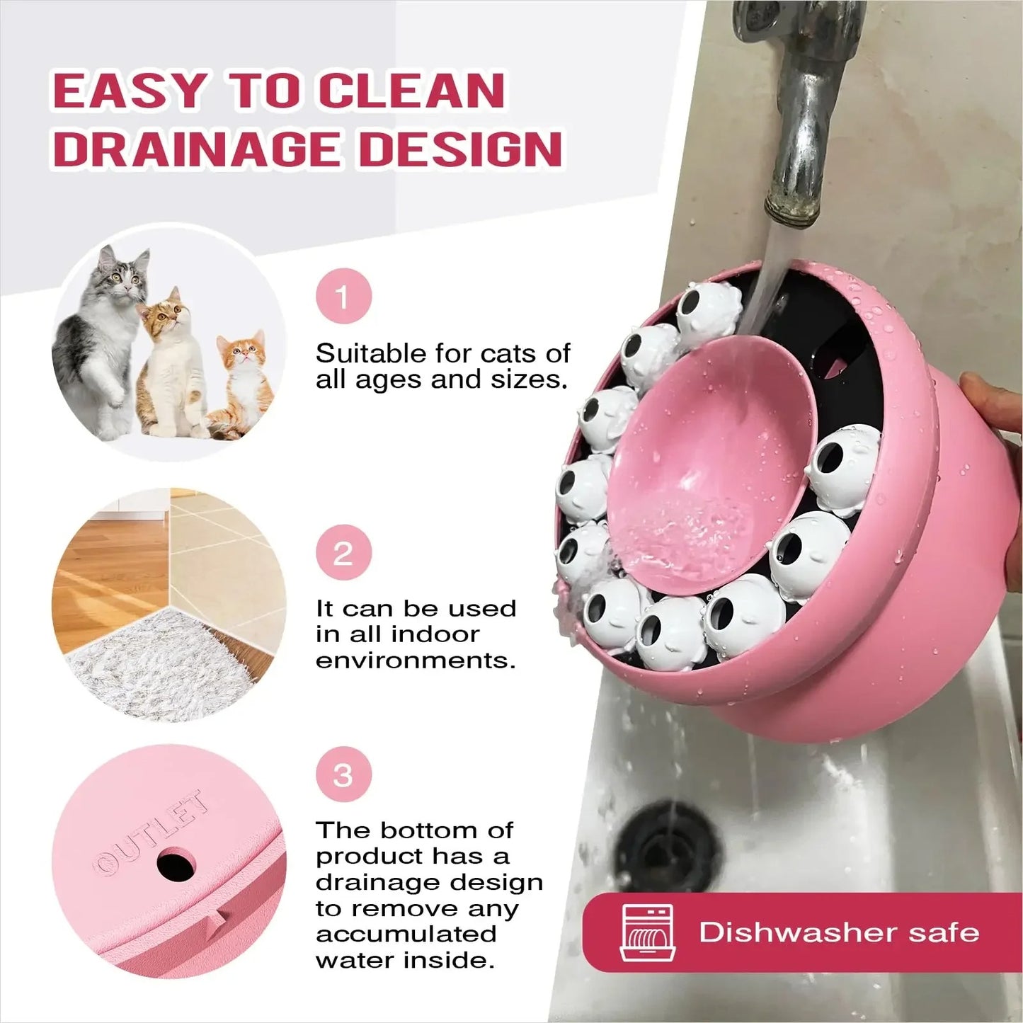 Cat Toys Puzzles Feeder Rotating Slow Feeder Interactive