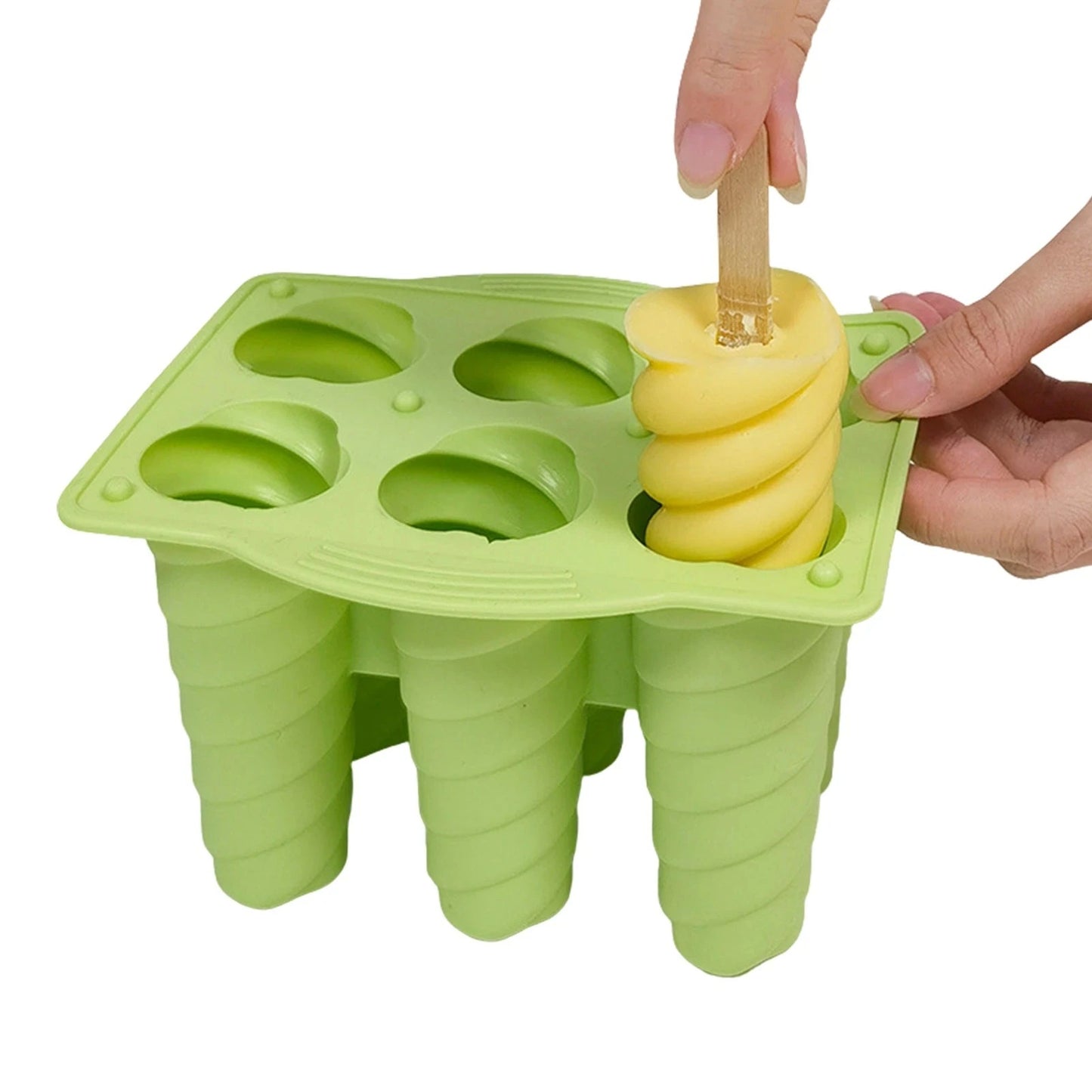 New 6 Hole Silicone Ice Cream Forms Popsicle Molds DIY Homemade