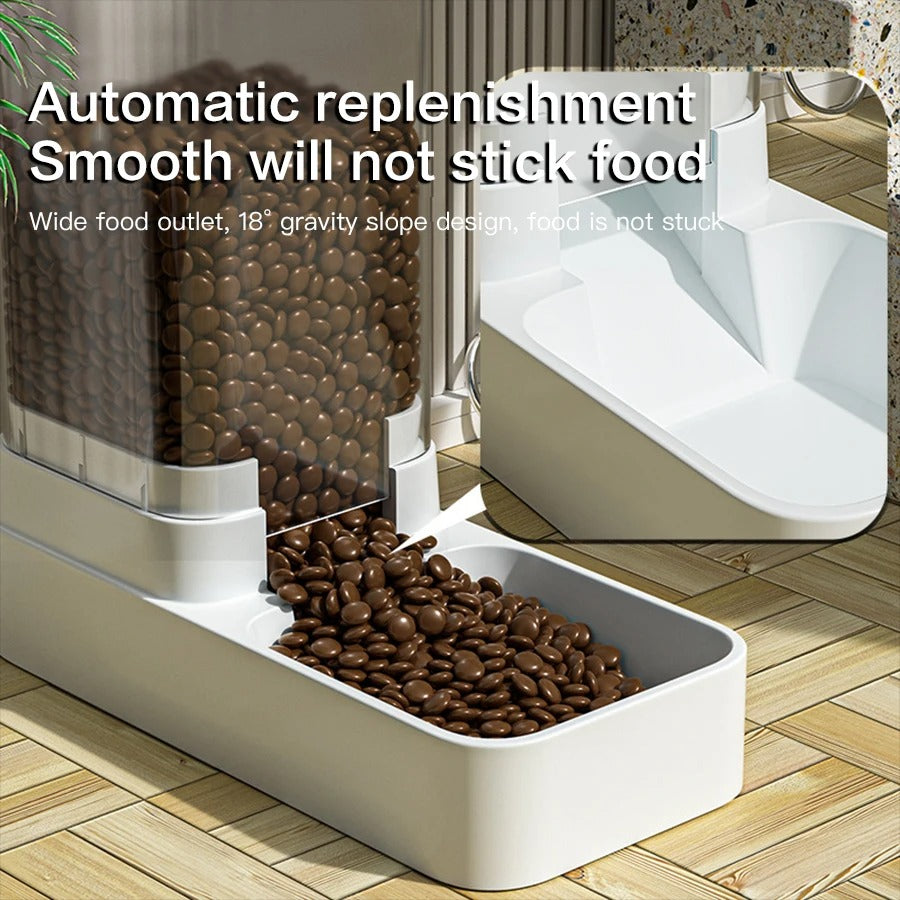 Automatic Cat Feeder & Water Dispenser with Gravity Food
