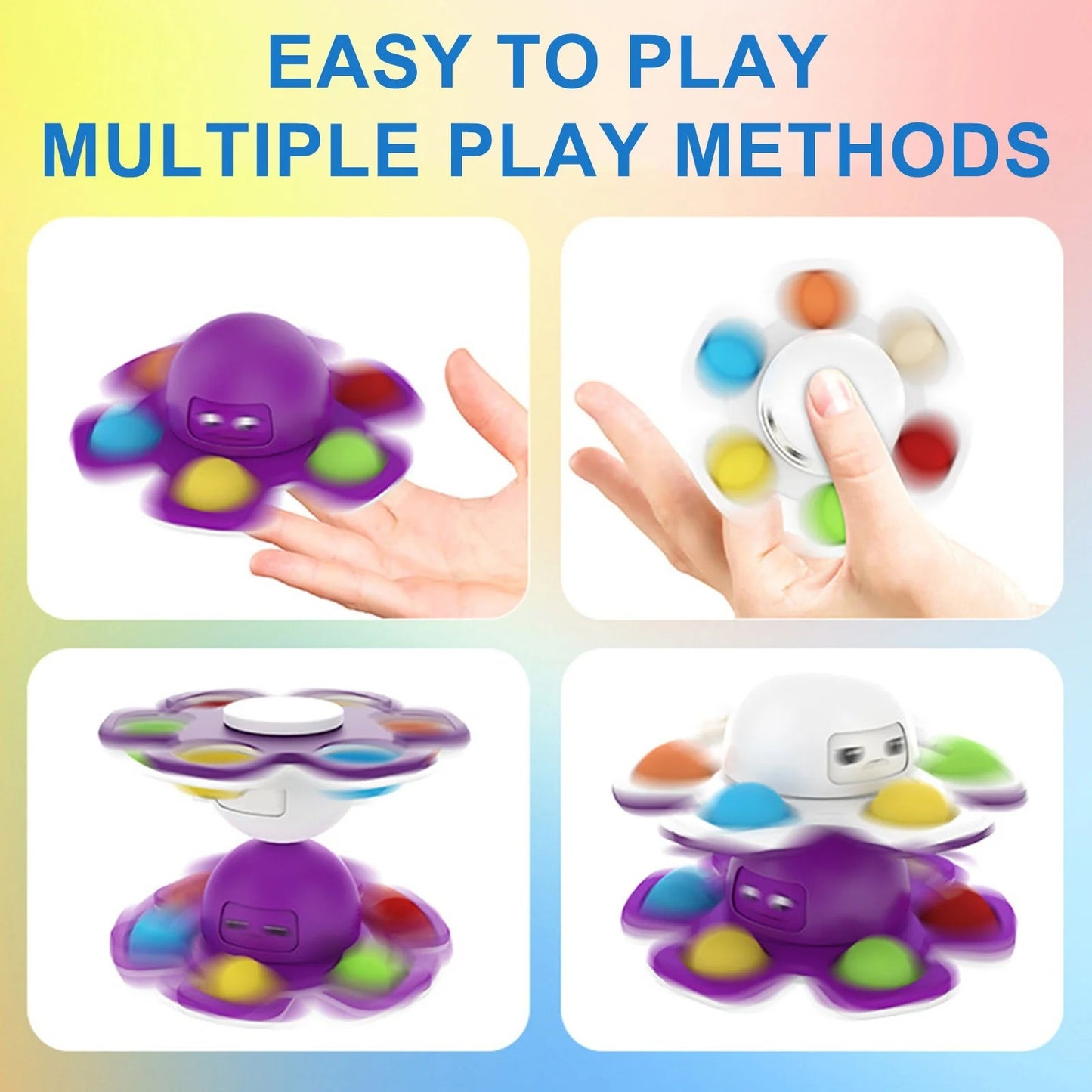 1PCS New Anti Stress Push Bubble Fidget Spinner Face-Changing Sensory Toy