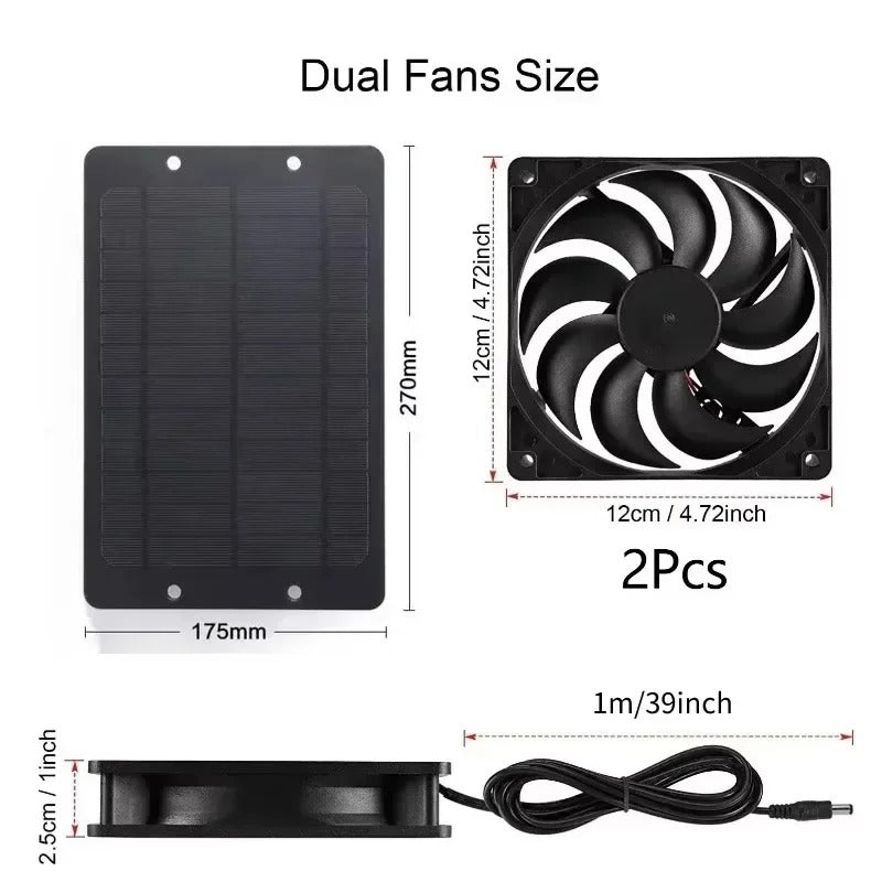 2025 Solar Exhaust Fan Portable 10W 12V 10 inch Solar Exhaust Fan Air Extractor for