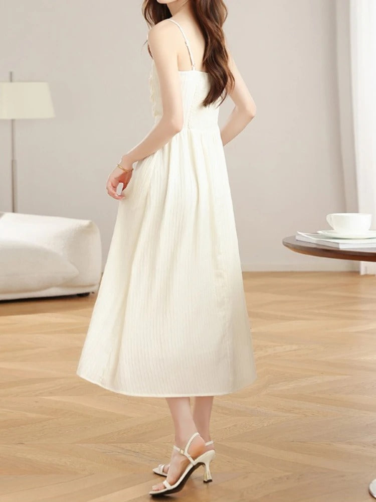 Spring Summer sling Dress Women Midi Dresses Female Sleeveless