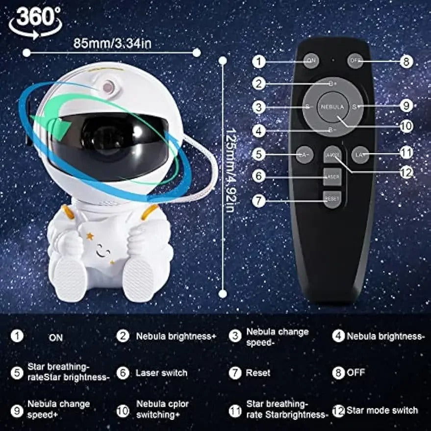 Astronaut Light Projector with Nebula Galaxy Projector Night Light