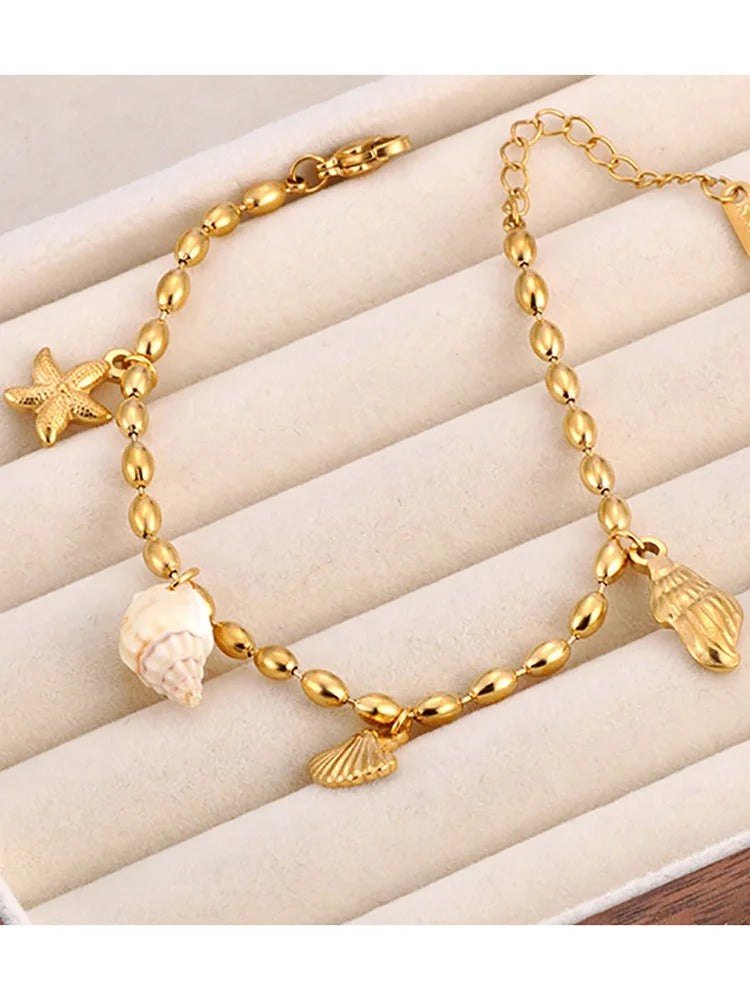 Trendy Shell Starfish Pearl Charm Bracelets