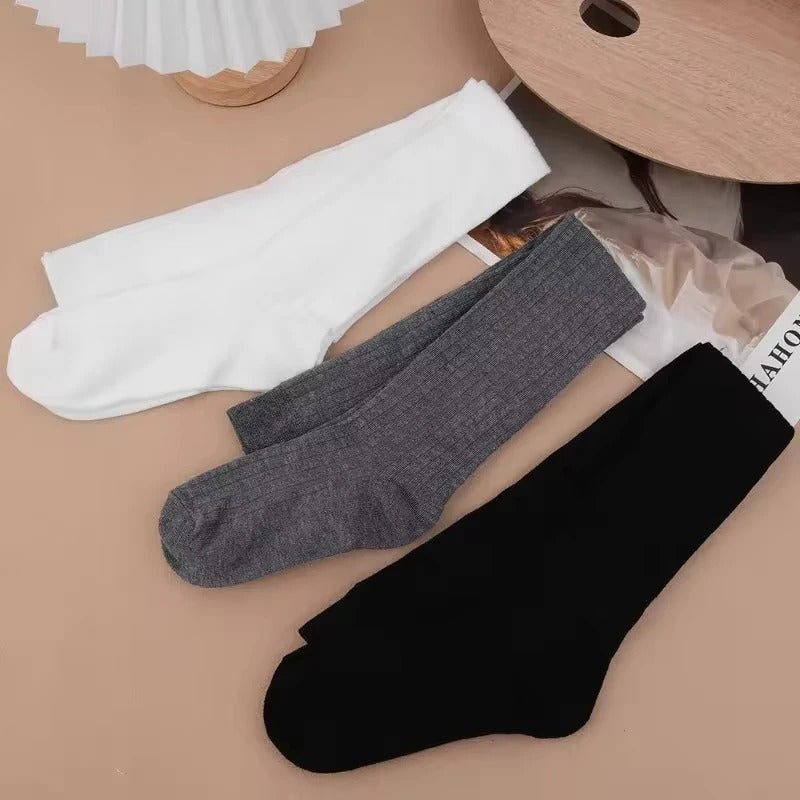 Wool Socks Woman Autumn/Winter Solid Color Thigh High