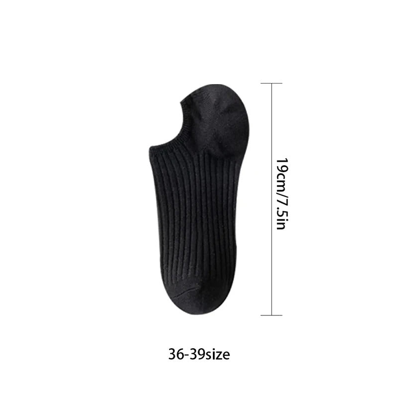 5 pairs of boat socks women's summer classic black and white