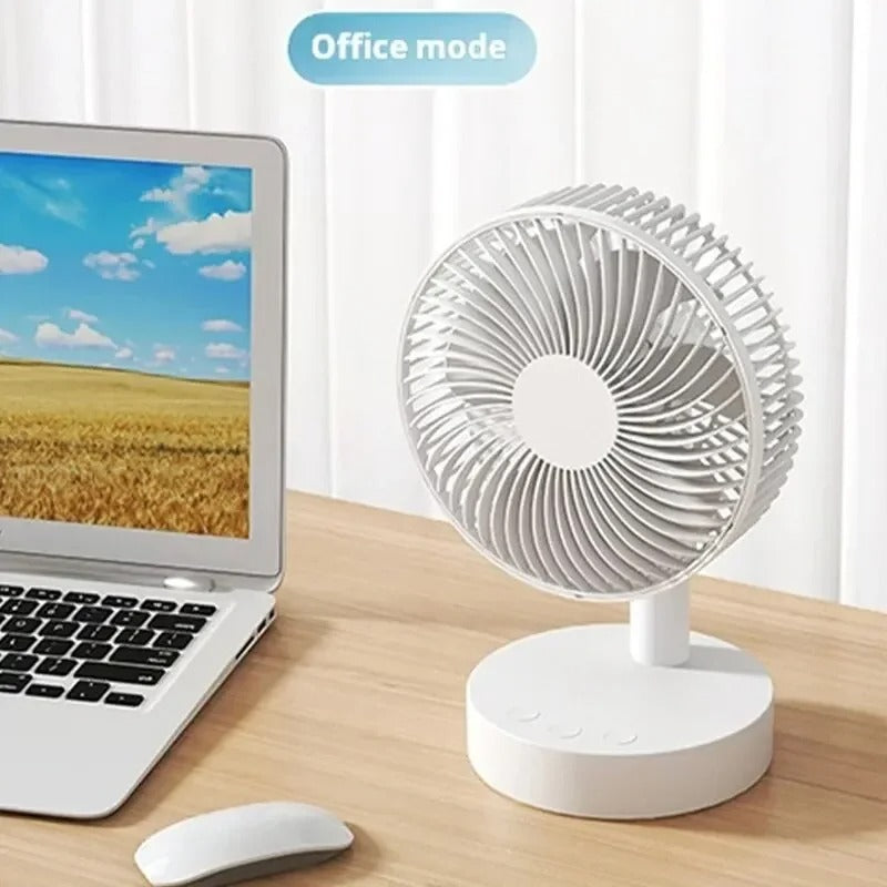 Fan Small White Desktop Timer Mute With Four-speed Adjustable Portable